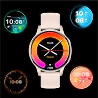 Forever IGO Watch 4 Smartwatch voor dames, AMOLED Touch Rond Horloge, Slaapmonitor, Sport, Fitness, SMS, Bluetooth, IP67 waterdicht, wit/roze, 2 riemen, modieuze smartwatch voor dames - thumbnail