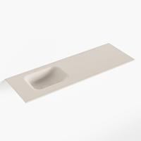 MONDIAZ LEX Linen solid surface inleg wastafel voor toiletmeubel 90cm. Positie wasbak links - thumbnail