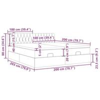 Ottoman bed met matrassen 200x200cm stof zwart - thumbnail