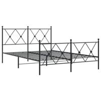 Bedframe met hoofd- en voeteneinde metaal zwart 140x200 cm - thumbnail
