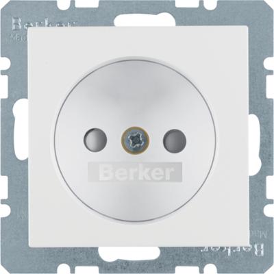 Berker S1 wandcontactdoos zonder randaarde 1-voudig polarwit mat 6167031909
