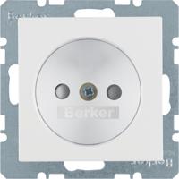 Berker S1 wandcontactdoos zonder randaarde 1-voudig polarwit mat 6167031909 - thumbnail