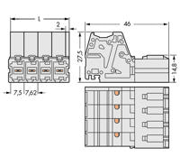 WAGO 831-3205 Female behuizing (kabel) 831 Totaal aantal polen 5 Rastermaat: 7.62 mm 24 stuk(s) - thumbnail