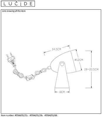 Lucide CHAGO - Tafellamp - 1xE14 - Grijs