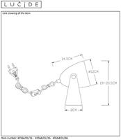 Lucide CHAGO - Tafellamp - 1xE14 - Wit - thumbnail