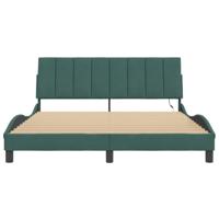 Bedframe met LED-verlichting fluweel donkergroen 160x200 cm - thumbnail