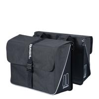 Basil forte dubbele fietstas, zwart/zwart, waterafstotend, 35l - thumbnail