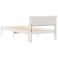 Bedframe met LED -striplichten met hoofdeinde Wit 75 x 190 cm Grenenhout - thumbnail