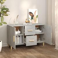 Dressoir 100x36x60 cm bewerkt hout betongrijs - thumbnail