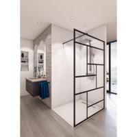 Inloopdouche BWS Free Time 140x200 cm Zwart Decor 5 Timeless Coating Mat Zwart Profiel Boss & Wessing - thumbnail