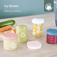 Isy kommen 6 x 250ml + 3 x 120 ml BABYMOOV blauw - thumbnail