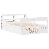 Bedframe zonder matras massief grenenhout wit 140x200 cm - thumbnail
