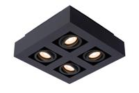 Lucide XIRAX - Plafondspot - LED Dim to warm - GU10 - 4x5W 2200K/3000K - Zwart - thumbnail