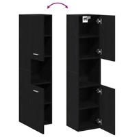 Badkamerkast Zwart Eiken 30 x 30 x 130 cm Bewerkt hout - thumbnail