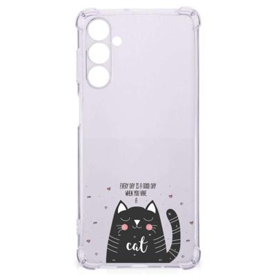 Samsung Galaxy M54 Stevig | Bumper Hoesje | Cat Good Day Samsung Galaxy M54 Stevig | Bumper Hoesje | Cat Good Day