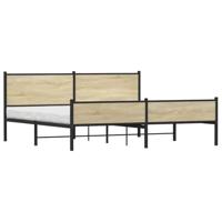 Bedframe zonder matras metaal sonoma eikenkleurig 193x203 cm - thumbnail