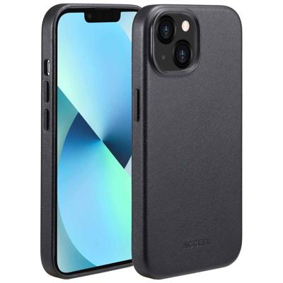 Accezz MagSafe Leather Backcover iPhone 13 Telefoonhoesje Zwart Accezz MagSafe Leather Backcover iPhone 13 Telefoonhoesje Zwart