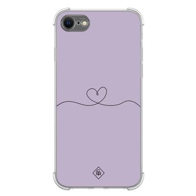 iPhone SE (2020/2022) / 8 / 7 shockproof hoesje - Hart lila