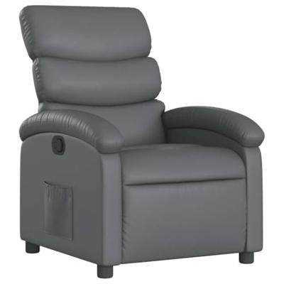 Fauteuil verstelbaar kunstleer grijs