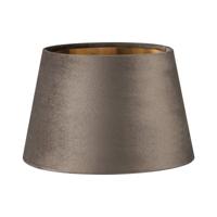Fluweel - Velvet Lampenkap - Conisch - Grey + goud - Luxe stijl - ø20 x 13 cm - E27 fitting - voor tafellampen - voor woonkamer en eetkamer - thumbnail