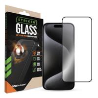 Striker D3O Xtreme Impact Glass Screen Protector - Black Frame - Apple iPhone 15 Pro - thumbnail
