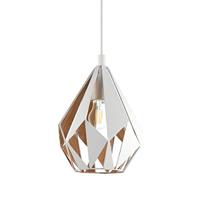 Eglo HanglampCarlton 1 20cm wit met goud - 43001 - thumbnail