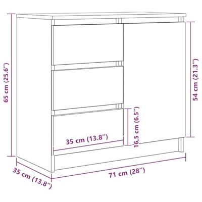 Dressoir met lade 71x35x65 cm spaanplaat grijs Sonoma