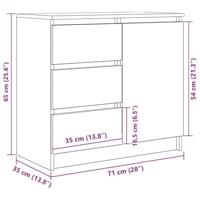 Dressoir met lade 71x35x65 cm spaanplaat grijs Sonoma - thumbnail