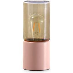Home sweet home tafellamp Cilinder 25 - lichtroze / amber glas