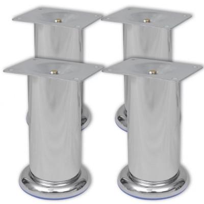 VidaXL Bankpoten rond chroom 120 mm 4 st VidaXL Bankpoten rond chroom 120 mm 4 st