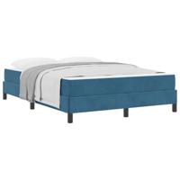 Boxspringbed met matras Donkerblauw 140 x 200 cm Fluweel - thumbnail