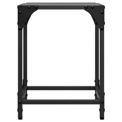 Salontafels 2 st met zwart glazen blad 30x30x40 cm staal