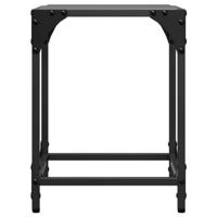 Salontafels 2 st met zwart glazen blad 30x30x40 cm staal - thumbnail