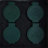 VidaXL Tuinstopcontact 4 ingangen waterbestendig polyresin grijs - thumbnail