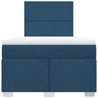 Boxspring met matras stof blauw 140x190 cm - thumbnail