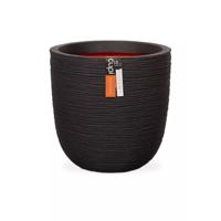 Bloempot Pot bol rib nl 35x34 - zwart Capi Nature - Capi europe - thumbnail