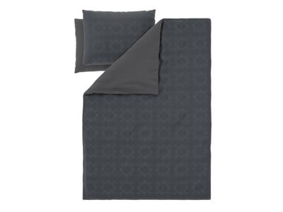 LIVARNO Satijnen dekbedovertrek 200 x 200 cm (Cirkels/antraciet)