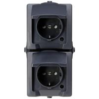 Kopp 136955007 Nautic Wandontactdoos met klapdeksel spatwaterdicht Antraciet 1 stuk(s) - thumbnail