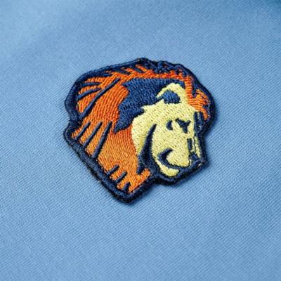 Kindertrui met capuchon 116 blauw en zachtgeel Kindertrui met capuchon 116 blauw en zachtgeel