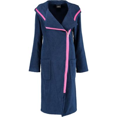 Cawö Cawö Dames Badjas Ritssluiting 6116 - Navy Pink M