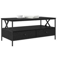Salontafel Zwart eiken 100 x 51 x 45 cm Bewerkt hout - thumbnail