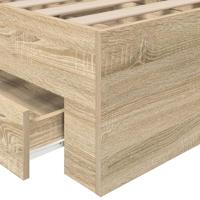 Bedframe Bruin 90 x 190 cm Bewerkt hout - thumbnail
