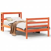 Bedframe zonder matras massief grenenhout wasbruin 135x190 cm - thumbnail
