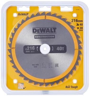 DeWALT Cirkelzaagblad voor Hout | Construction | Ø 216mm Asgat 30mm 40T - DT1953-QZ