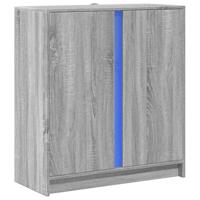 Dressoir met LED 77x34x85 cm bewerkt hout grijs sonoma eiken - thumbnail