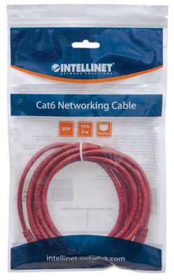 Intellinet 342193 RJ45 Netwerkkabel, patchkabel CAT 6 U/UTP 7.50 m Rood 1 stuk(s)