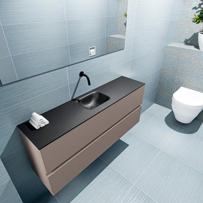 MONDIAZ ADA 120cm toiletmeubel smoke. LEX wastafel urban midden zonder kraangat