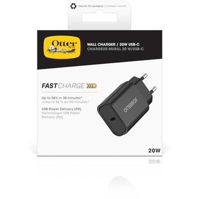 Otterbox Standard EU USB C USB-oplader 20 W 1x USB-C Zwart Binnen Otterbox Standard EU USB C USB-oplader 20 W 1x USB-C Zwart Binnen