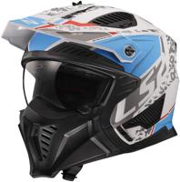 LS2 modulaire helm "of606 drifter devor" helmet of606 drtifer devor xxl white/blue matt - thumbnail