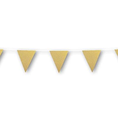 Haza Witbaard Vlaggenlijn goud glitter, 6mtr.